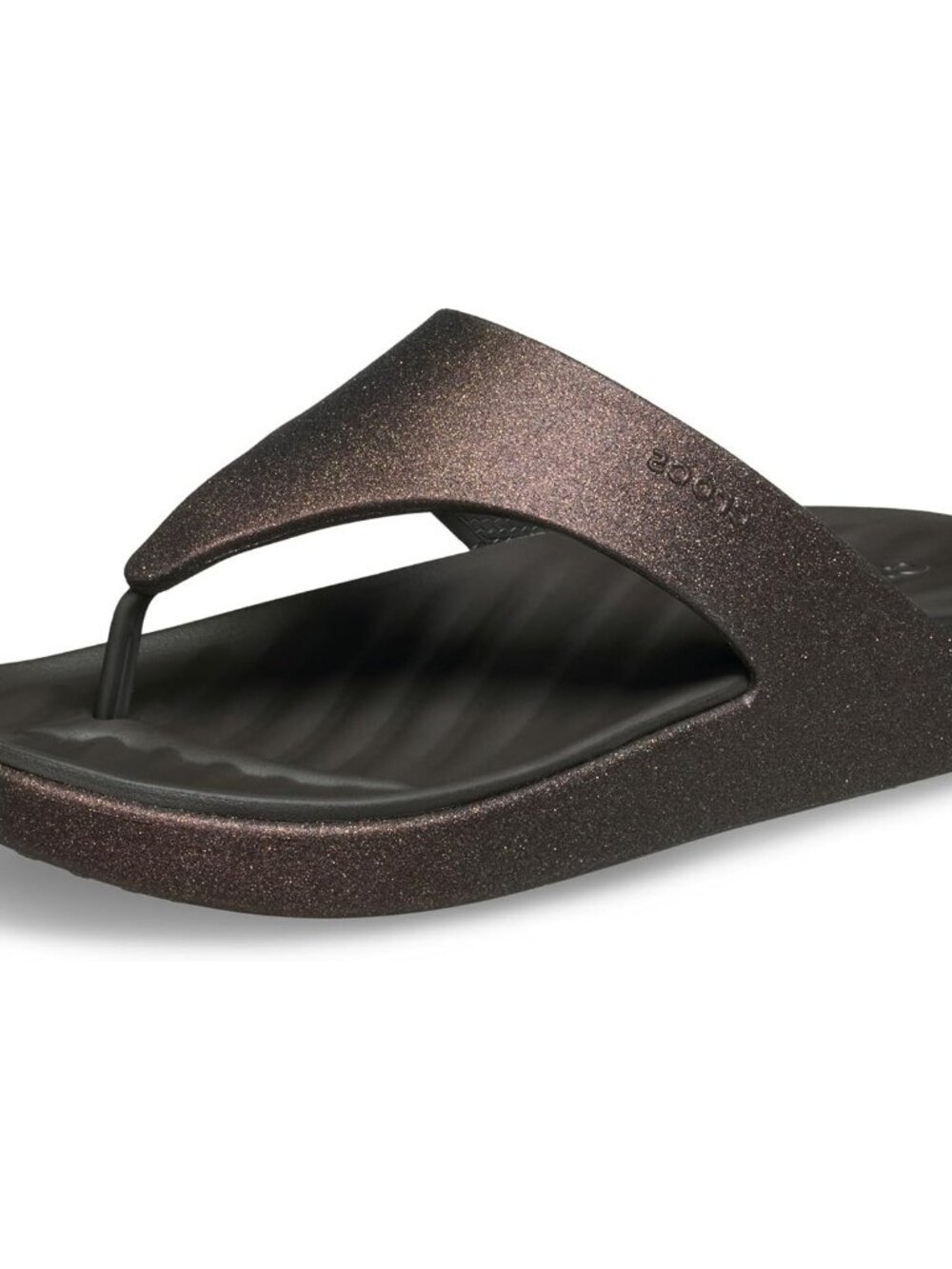 Women's Crocs Dark Cocoa Getaway Triangle Imported Slip on Flip Flops - Picture 1 of 7